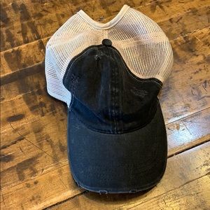 Messy bun pony tail hat